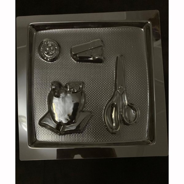 Apple Worm, Scissors, Staple Chocolate Mold