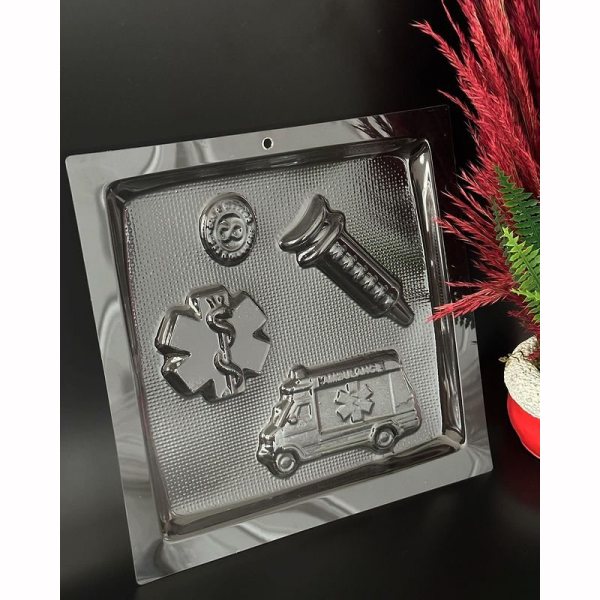 Syringe, Ambulance, Medicine Emblem Chocolate Mold